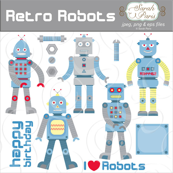 retro robot clipart free - photo #10
